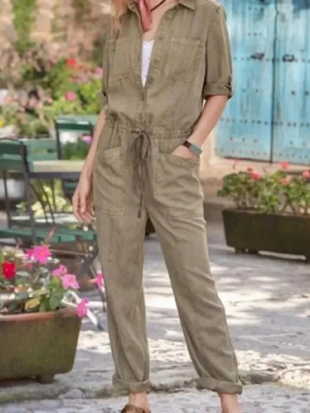 NWOT Sundance Green Wayside Drawstring Jumpsuit S
